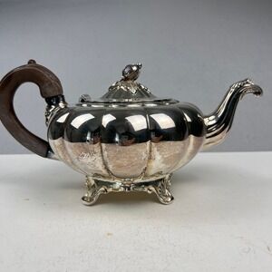 Community Melon Teapot Silver Plate Silver 0201 Vintage Mid Century Canada